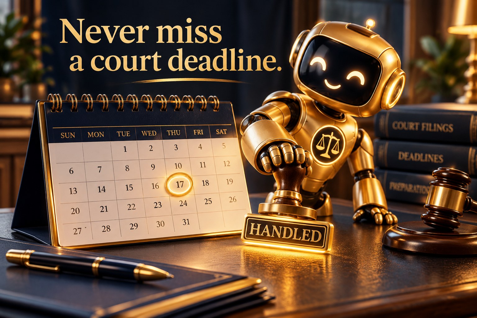 Attorney reviewing a shared court deadline calendar on a laptop using law firm deadline tracking software